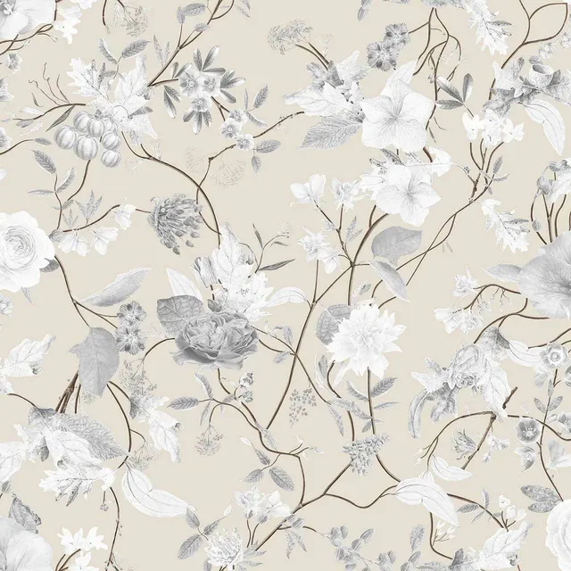 Mineheart Meadow Flower Tapete Blume taupe 52cm Vlies
