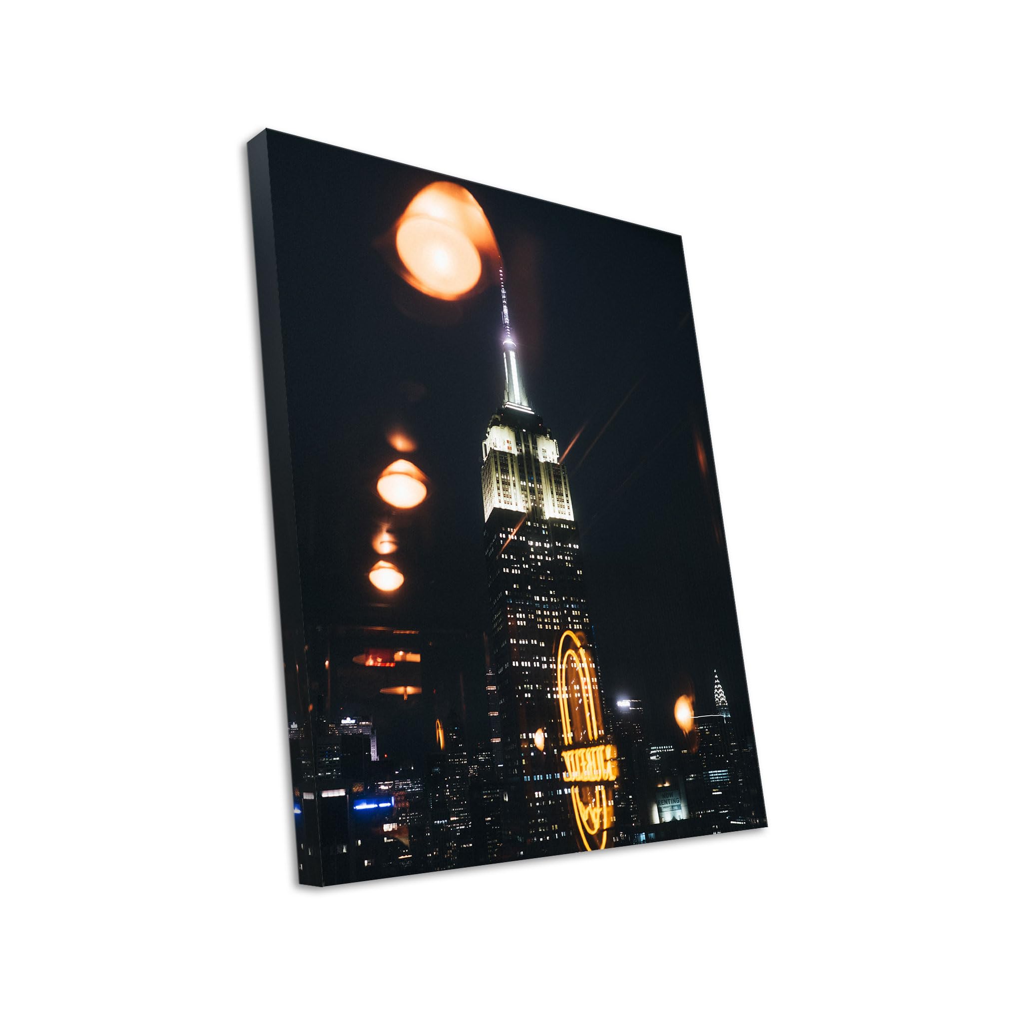 Hustling Sharks Wandbilder Nächtliche Skyline mit Lichtern Leinwand 105x70 cm Stadt