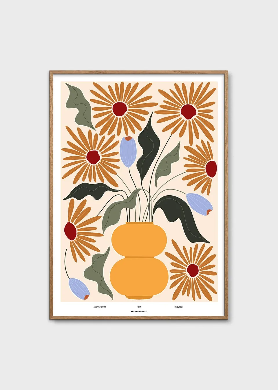 The Poster Club Art Prints Flourish Poster A4 Orange