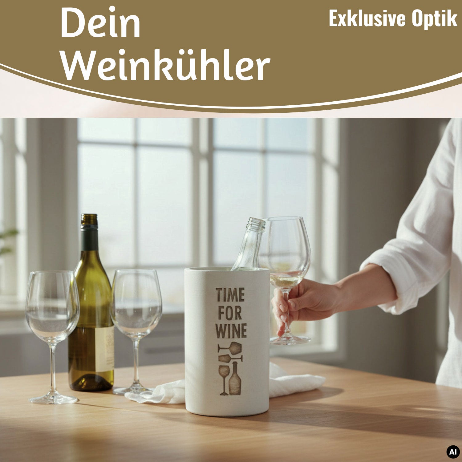 LS-LebenStil Time for Wein Weinkühler Beton grau 21 cm