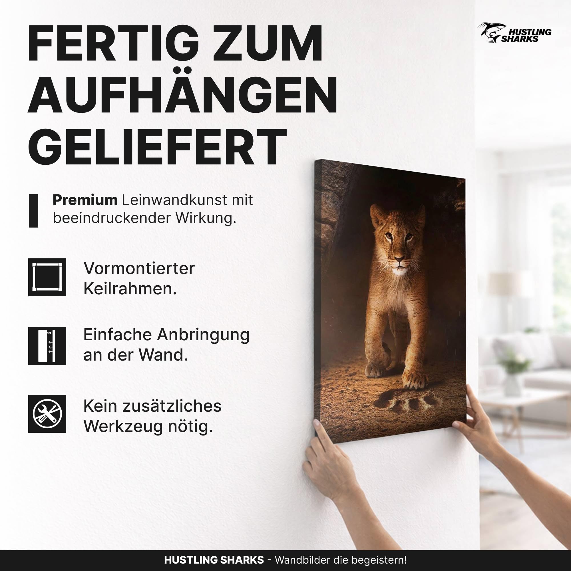 Hustling Sharks Wandbilder Footprints Leinwand 30x40 cm