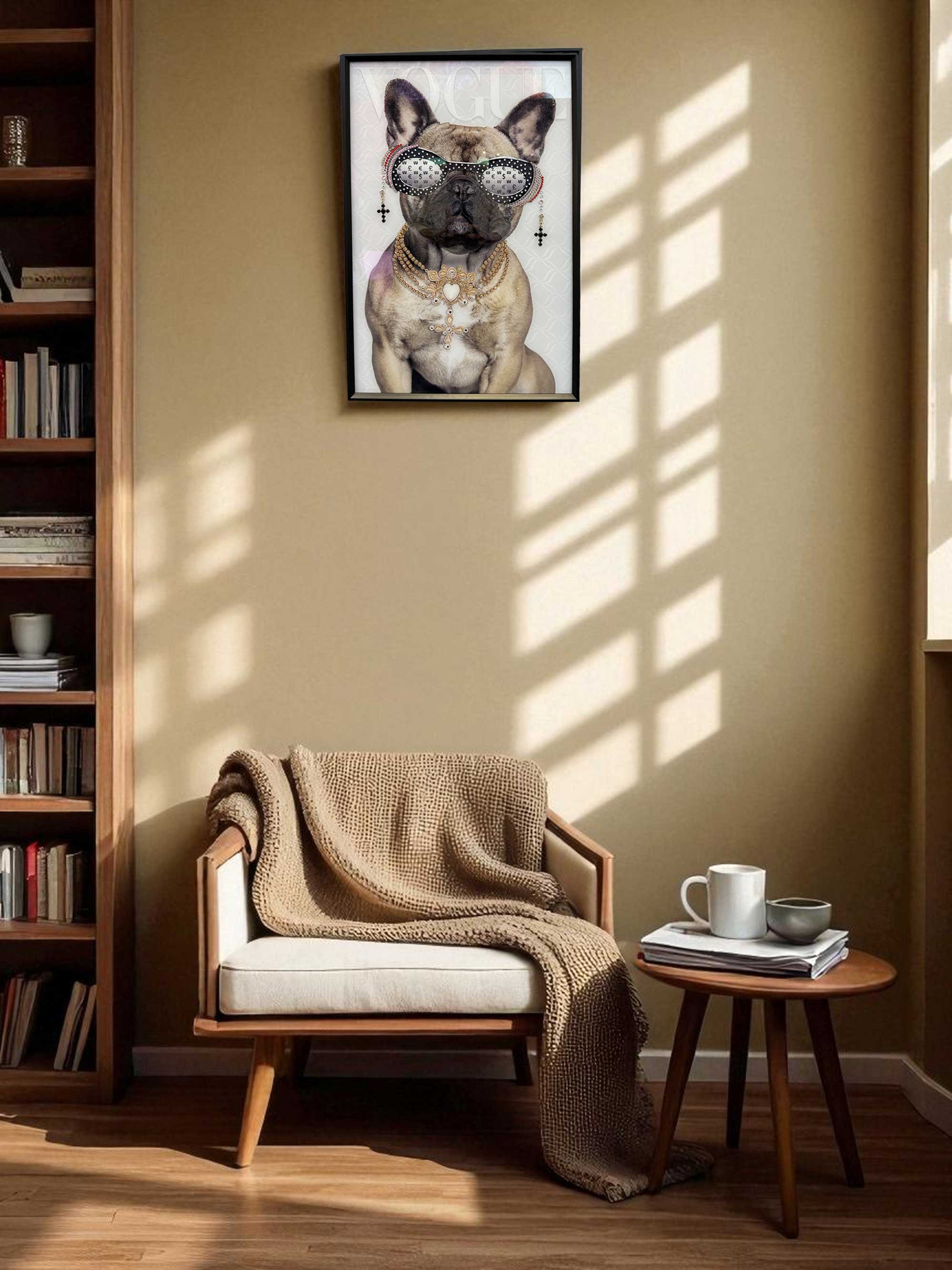 LS-LebenStil Doggy Wandbild Bulldogge 40x60cm Vogue Natur