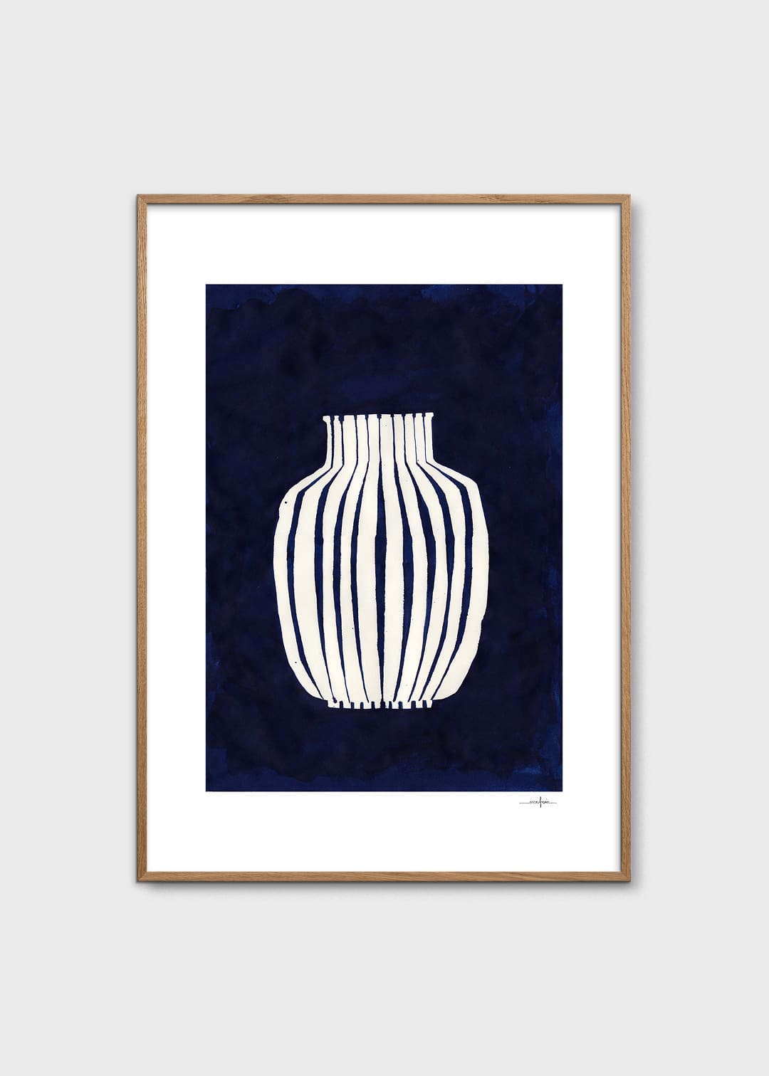The Poster Club Art Prints Blue Vase Poster A4 blau-weiß
