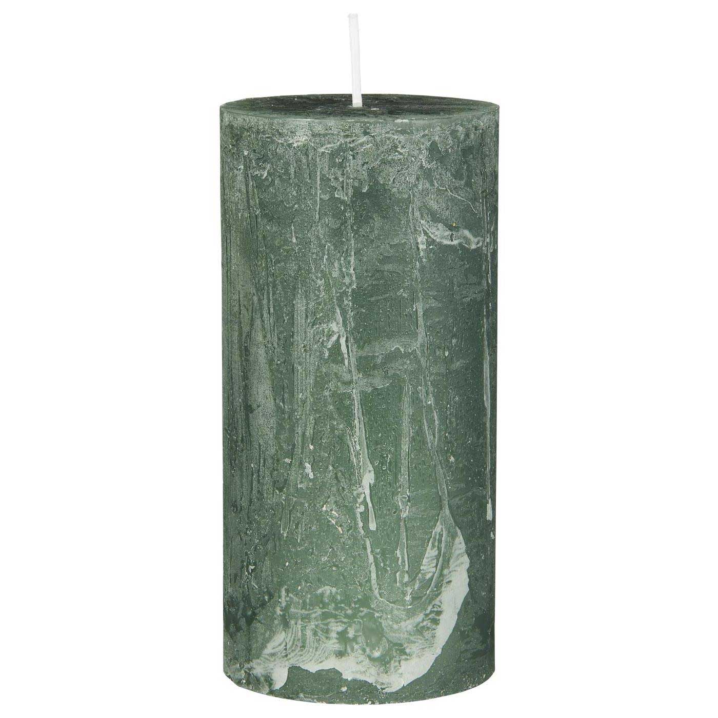LS-LebenStil Möbel & Wohnen Stumpenkerze Ribe Wachskerze grün 14cm