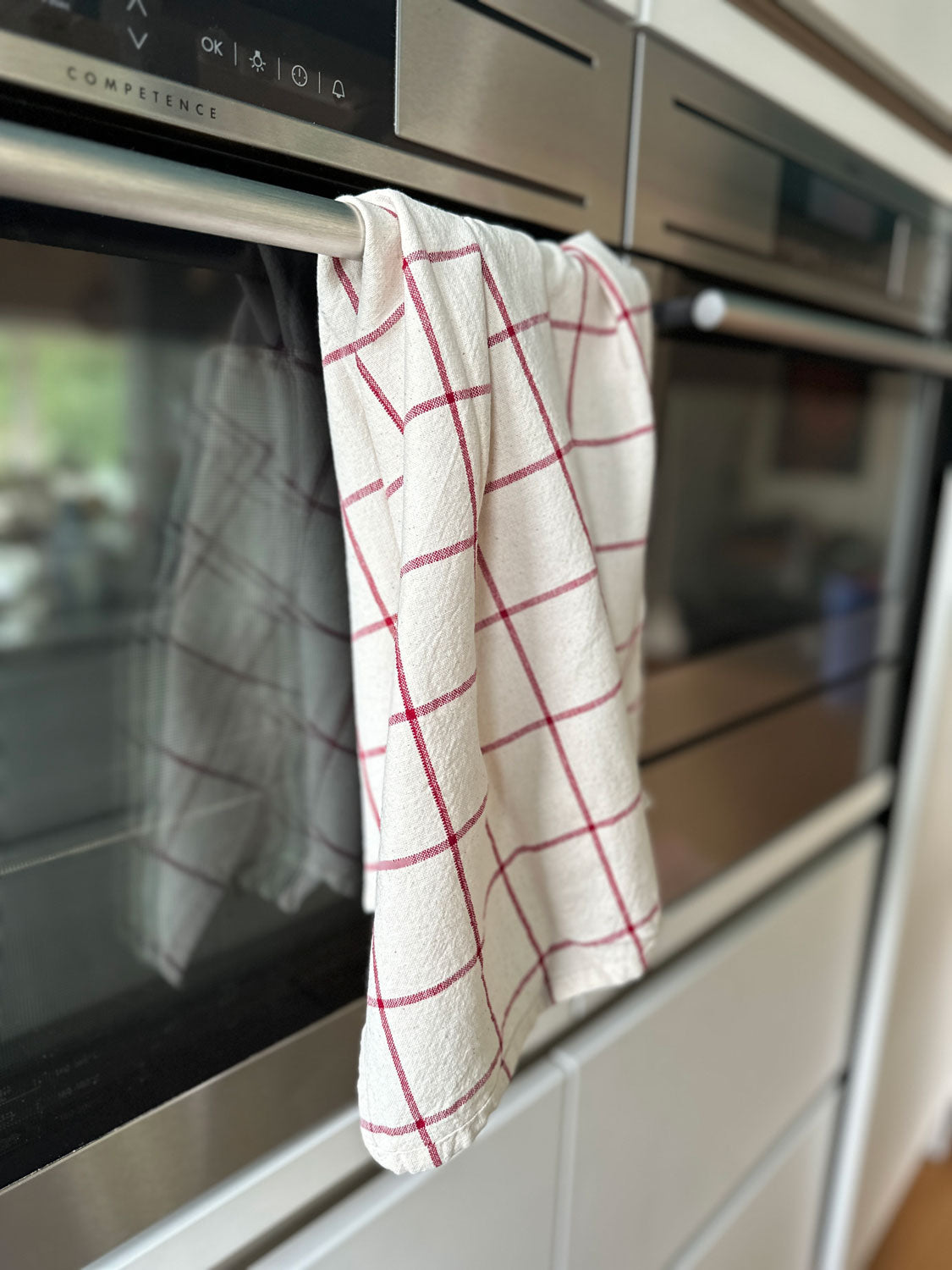 LS-LebenStil Küche & Haushalt Geschirrtuch Karo 50x70cm Beige-Rot