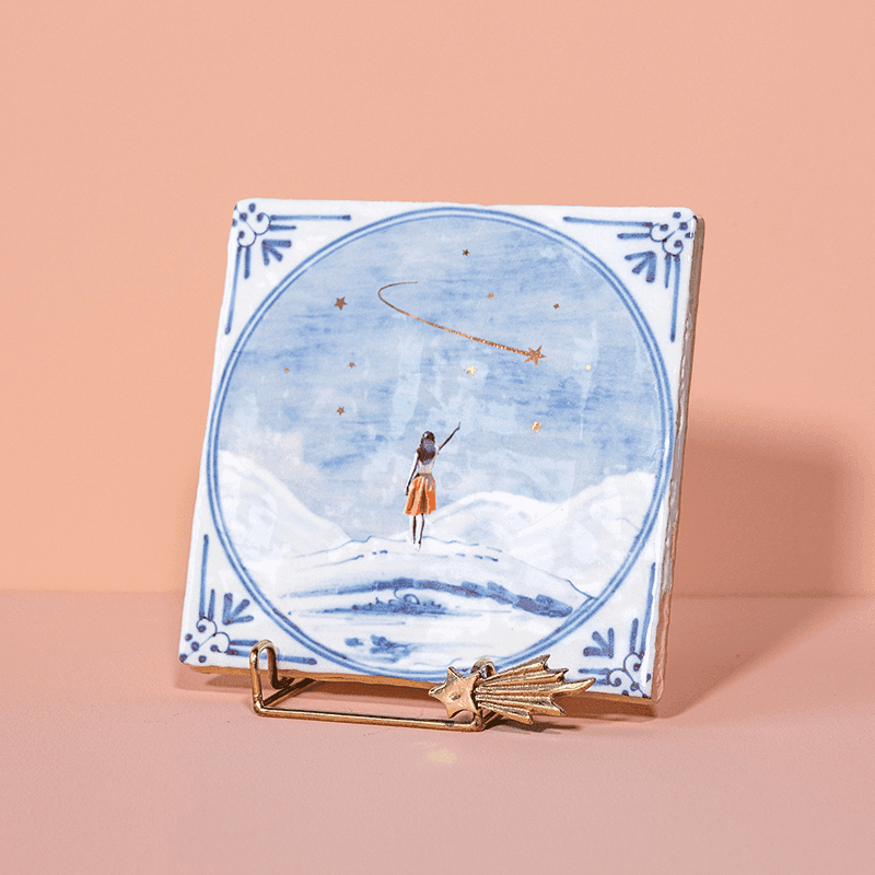 StoryTiles Golden Holdie Shooting Star Fliesenhalter Gold