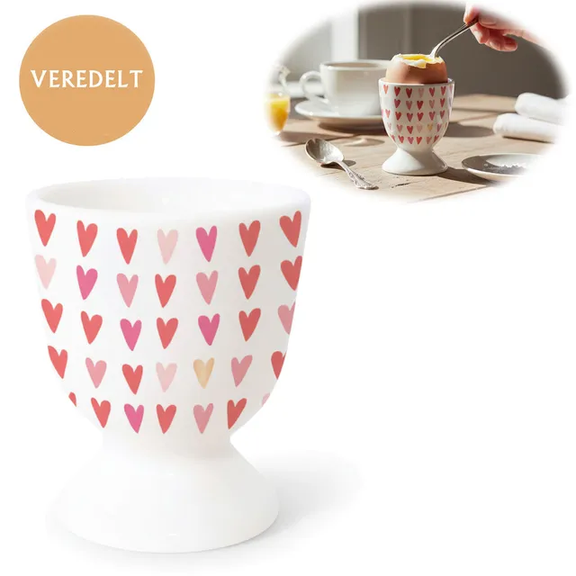 LS-LebenStil Eierbecher Porzellan Echt-Gold Herzen Liebe