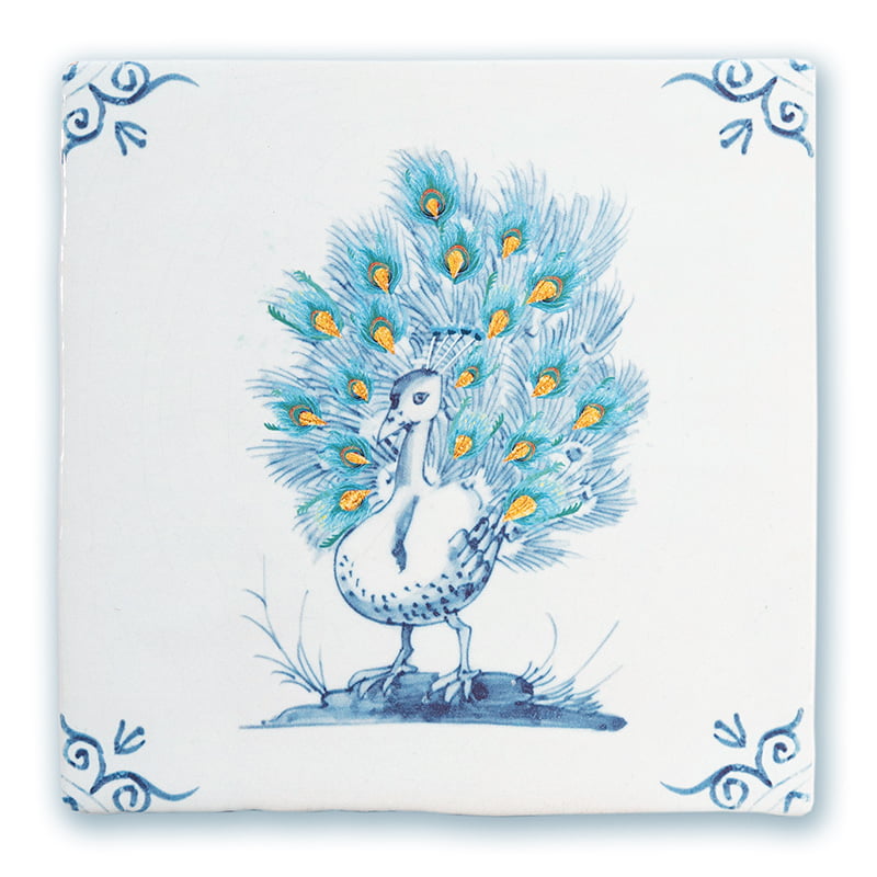Storytiles Delft Blue Trots Als Een Pauw Wandfliese 10x10 cm