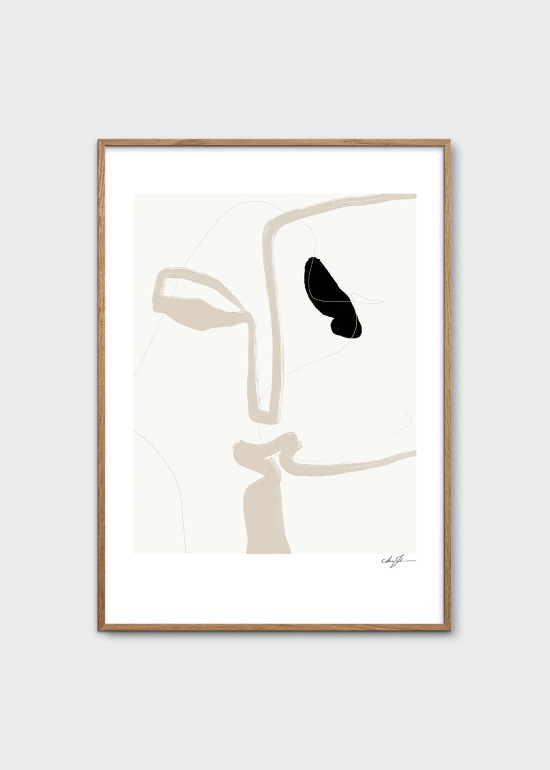 The Poster Club Art Prints Kiss Poster 30x40 cm beige