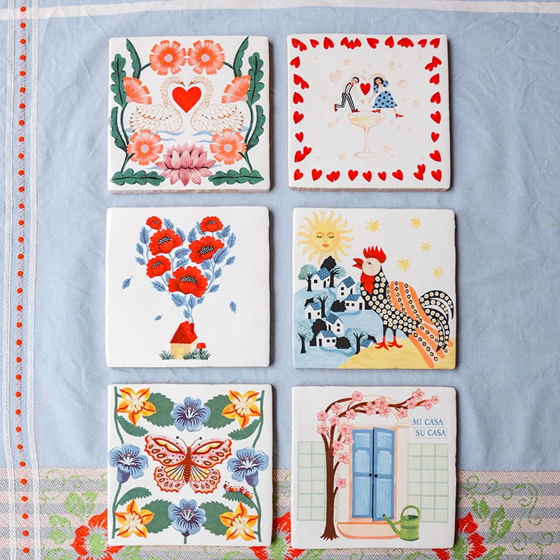 Storytiles Delft Blue Samen voor altijd Fliese 13x13 Schwäne