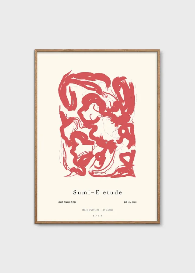The Poster Club Art Prints Sumi e 01 Poster 50x70 cm beige-rot
