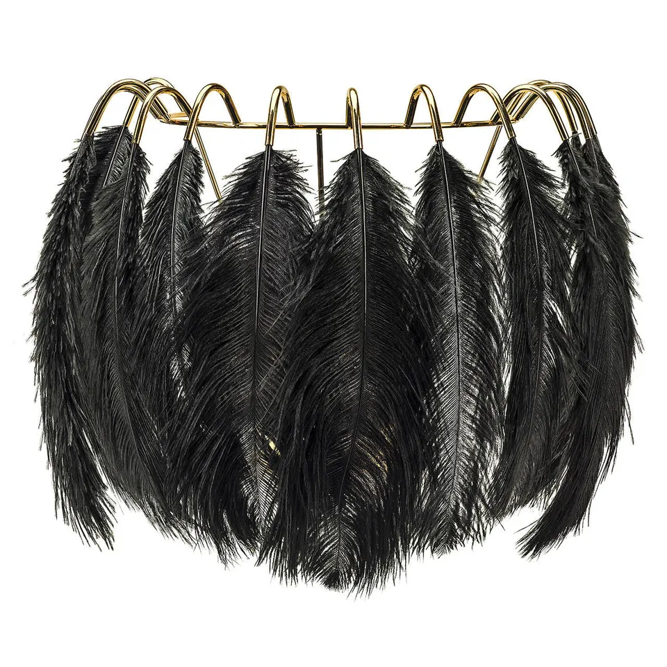 Mineheart Feather Wandleuchte Schwarz Federn Gold 45 cm
