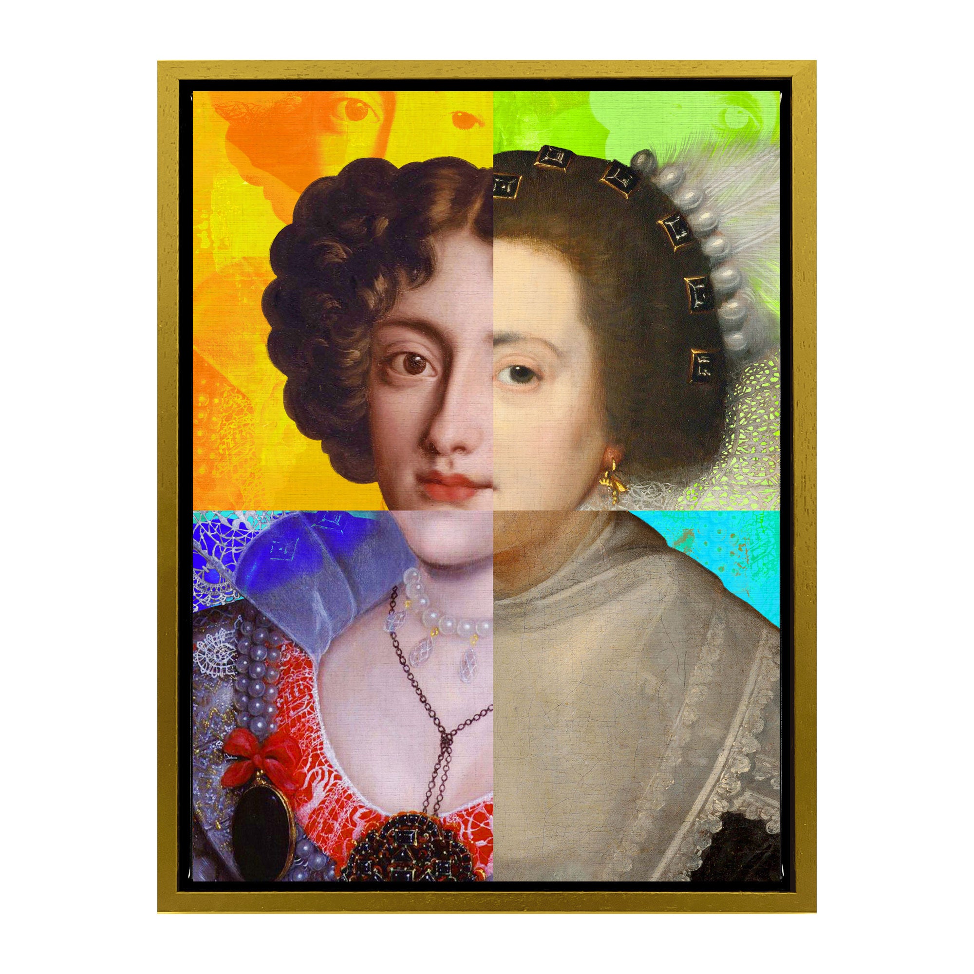 Mineheart Lady Puzzled Portrait Wandbild Rot Lila 40x50