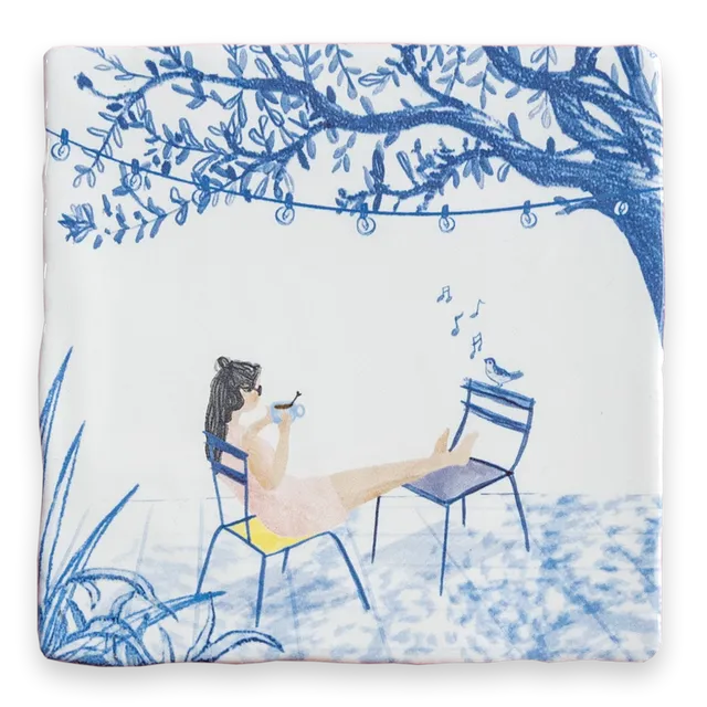 StoryTiles Delft Blue Coffee Break Fliese S 10x10 cm Kaffee