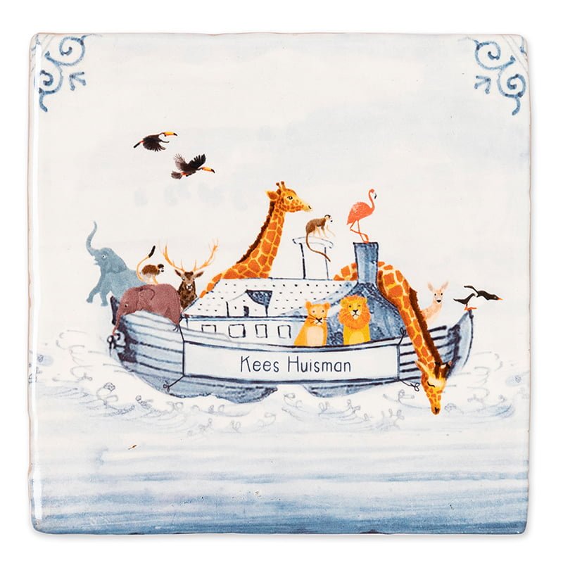Storytiles Delft blue De ark van t leven Wandfliese S 10x10 cm Arche