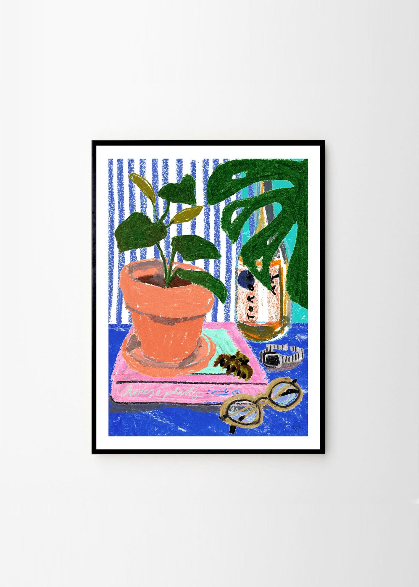 The Poster Club Art Prints Pastel Plants Poster 30x40 cm blau