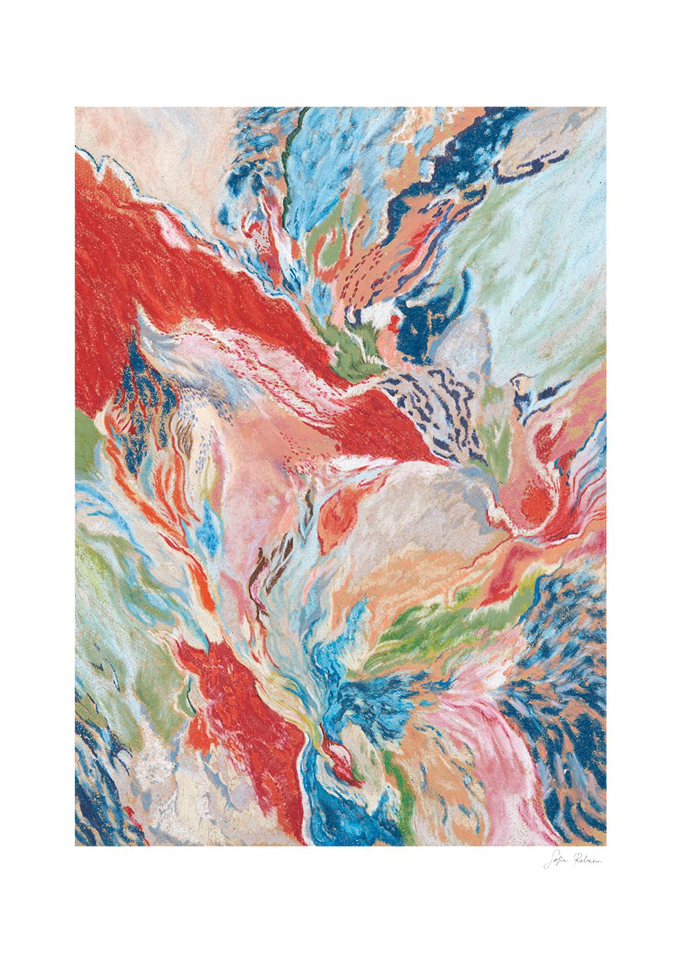 The Poster Club Venation Poster abstrakt 30x40 cm blau grün