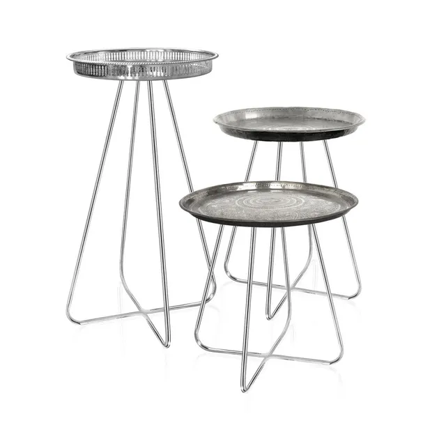 Mineheart Furniture Casablanca Tisch Silber Kurz 37 cm