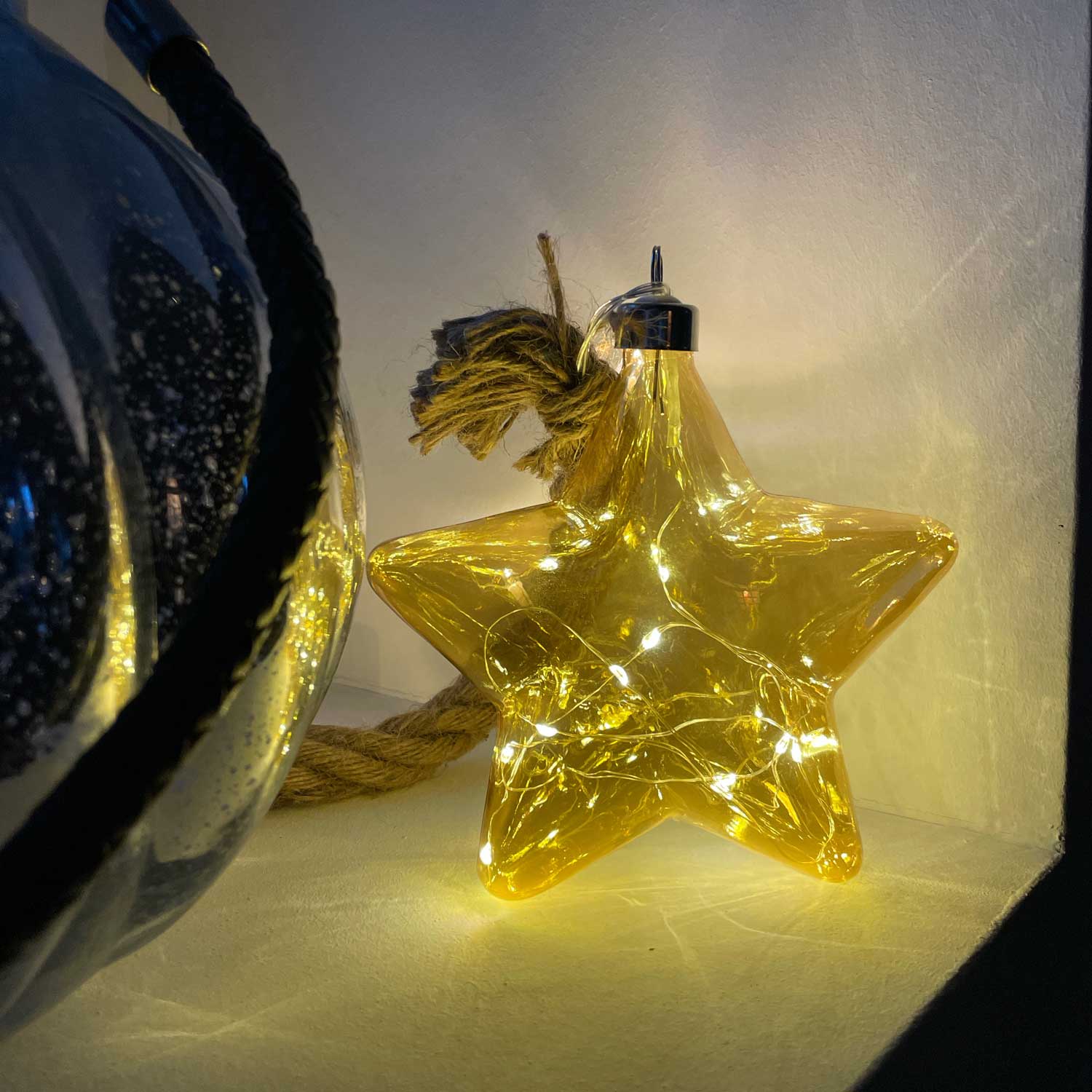 LS-LebenStil Möbel & Wohnen Licht-Stern 15cm Glas Warmweiß Leuchte