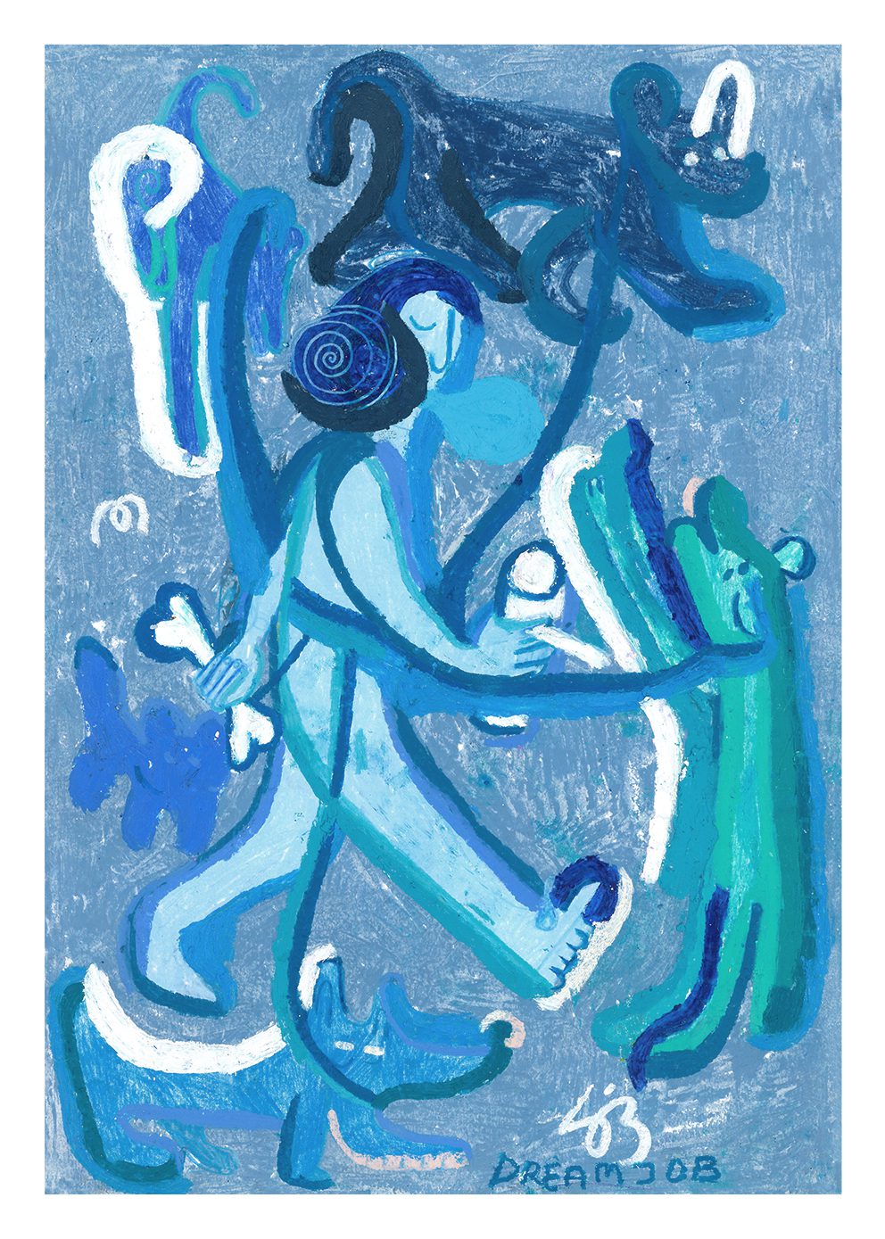 The Poster Club Art Prints Dream Job Poster 30x40 cm blau