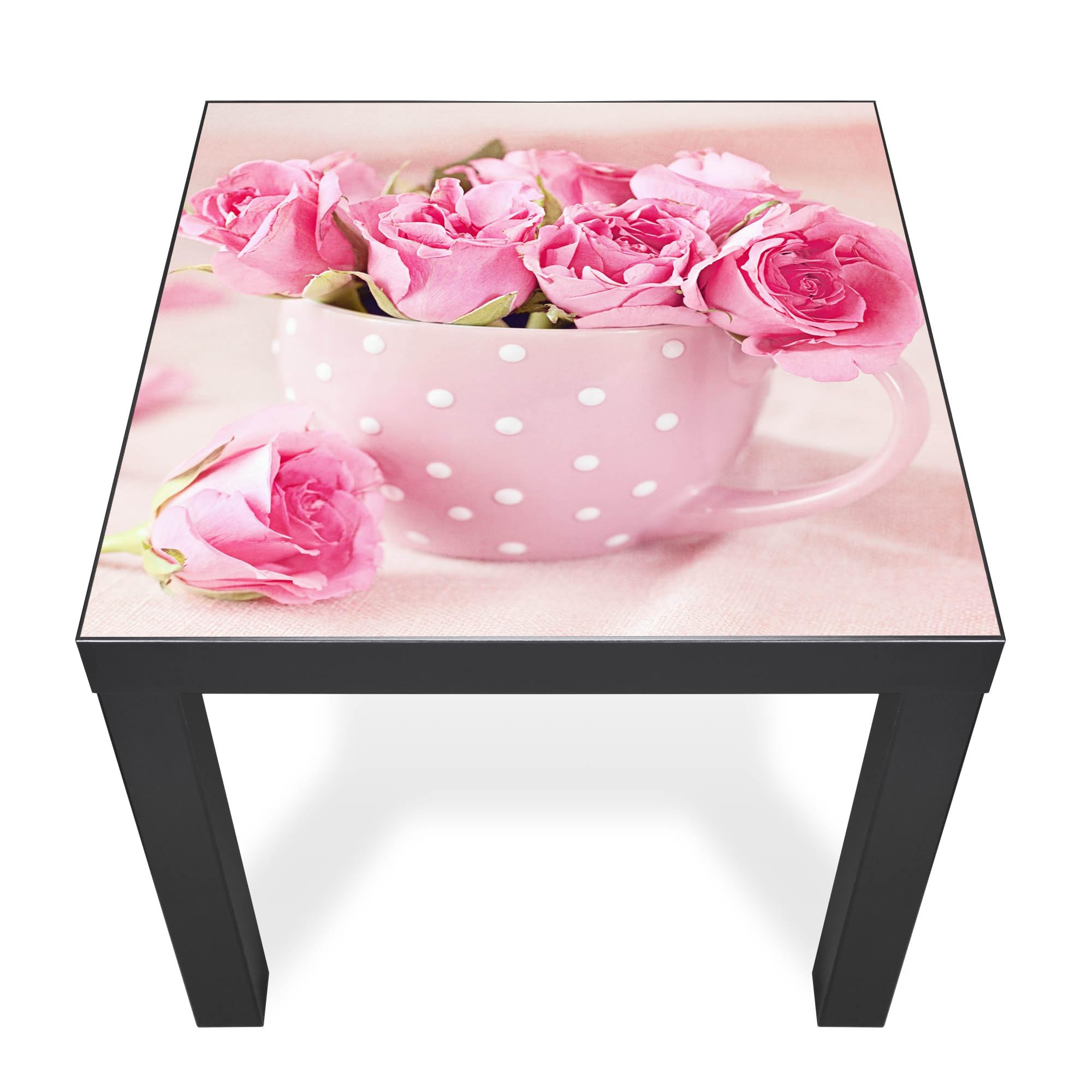 Banjado Möbelfolie Tischfolie Tasse Voll Rosen 55x55 Klebefolie