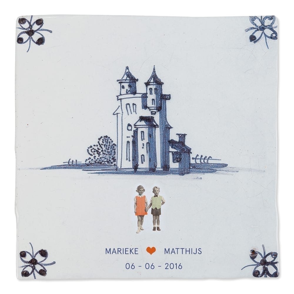 Storytiles Delft Blue Hochzeit Wandfliese M 13x13 cm