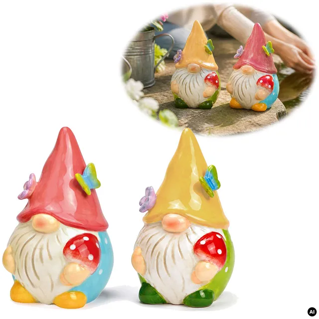 LS-LebenStil Wichtel Deko-Figuren 2er Set 11 cm Garten