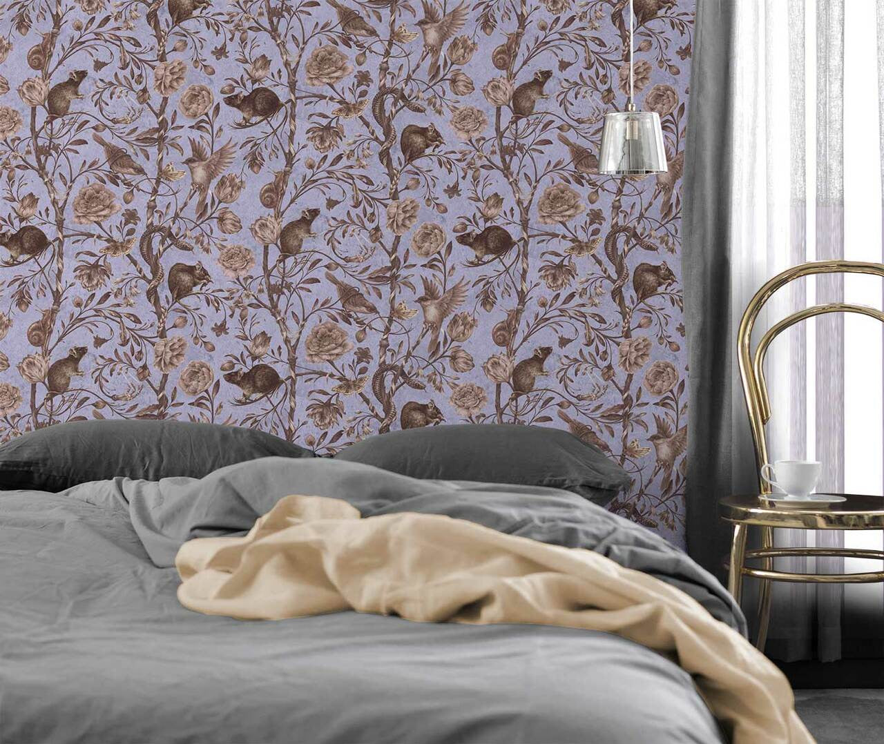 Mineheart Back to Nature Tapete Lila Blumen Rolle