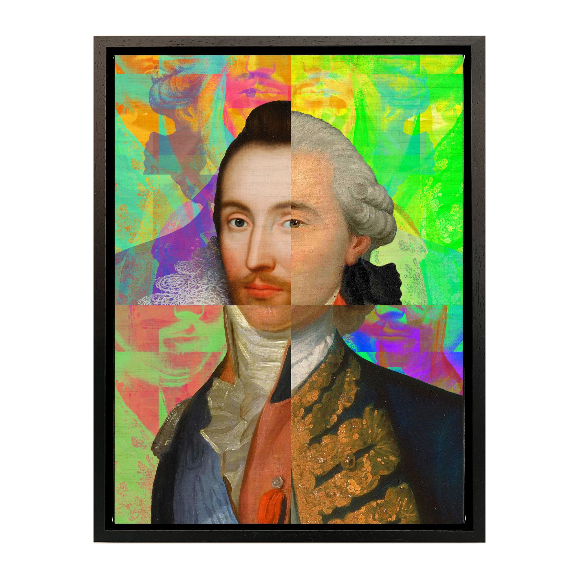 Mineheart Gentleman Puzzled Wandbild Blau Gold 30x41 cm