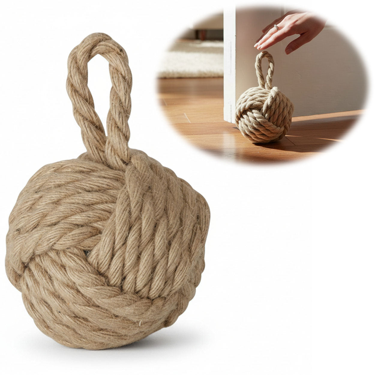 LS-LebenStil Malmö Türstopper Jute beige-braun 23cm 1,3kg