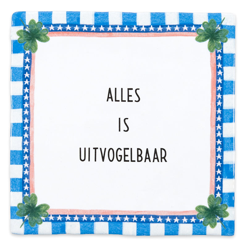 Storytiles Delft Blue Found Clovers Fliese 10x10 cm personalisierbar