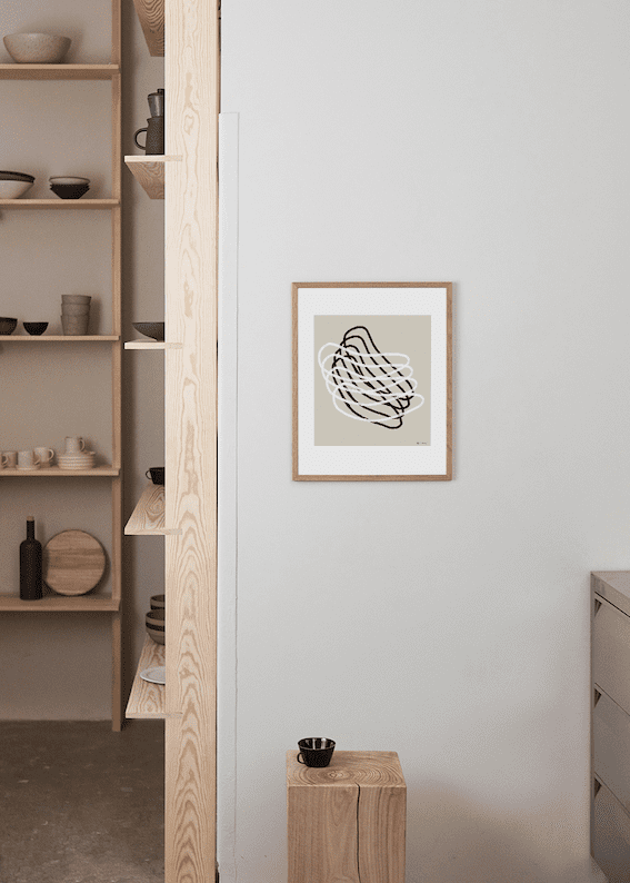 The Poster Club Echo Poster 40x50 cm Beige Abstrakt
