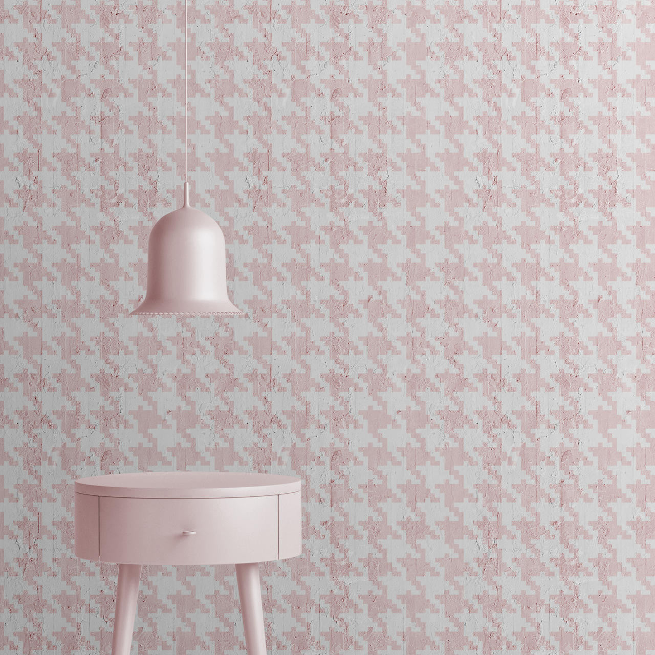 Mineheart Wallpaper Pink Pied De Poule Tapete Hahnentritt