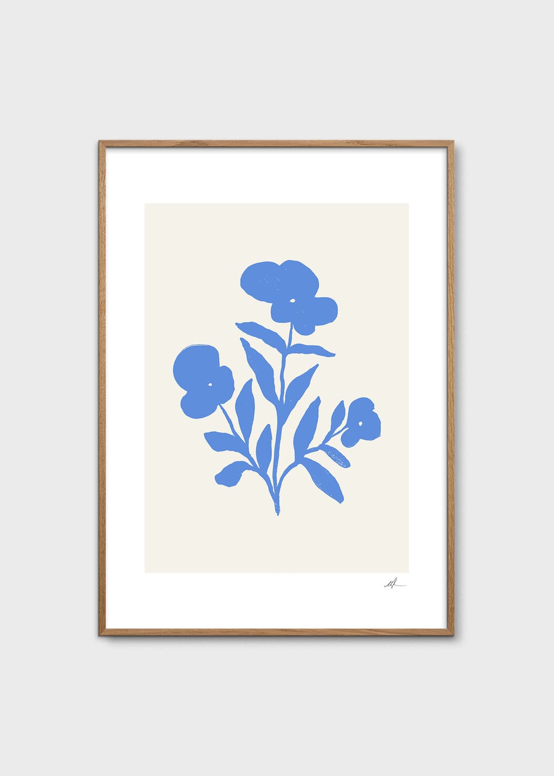 The Poster Club Bloemen 01 Poster A4 blaues Blumenmotiv