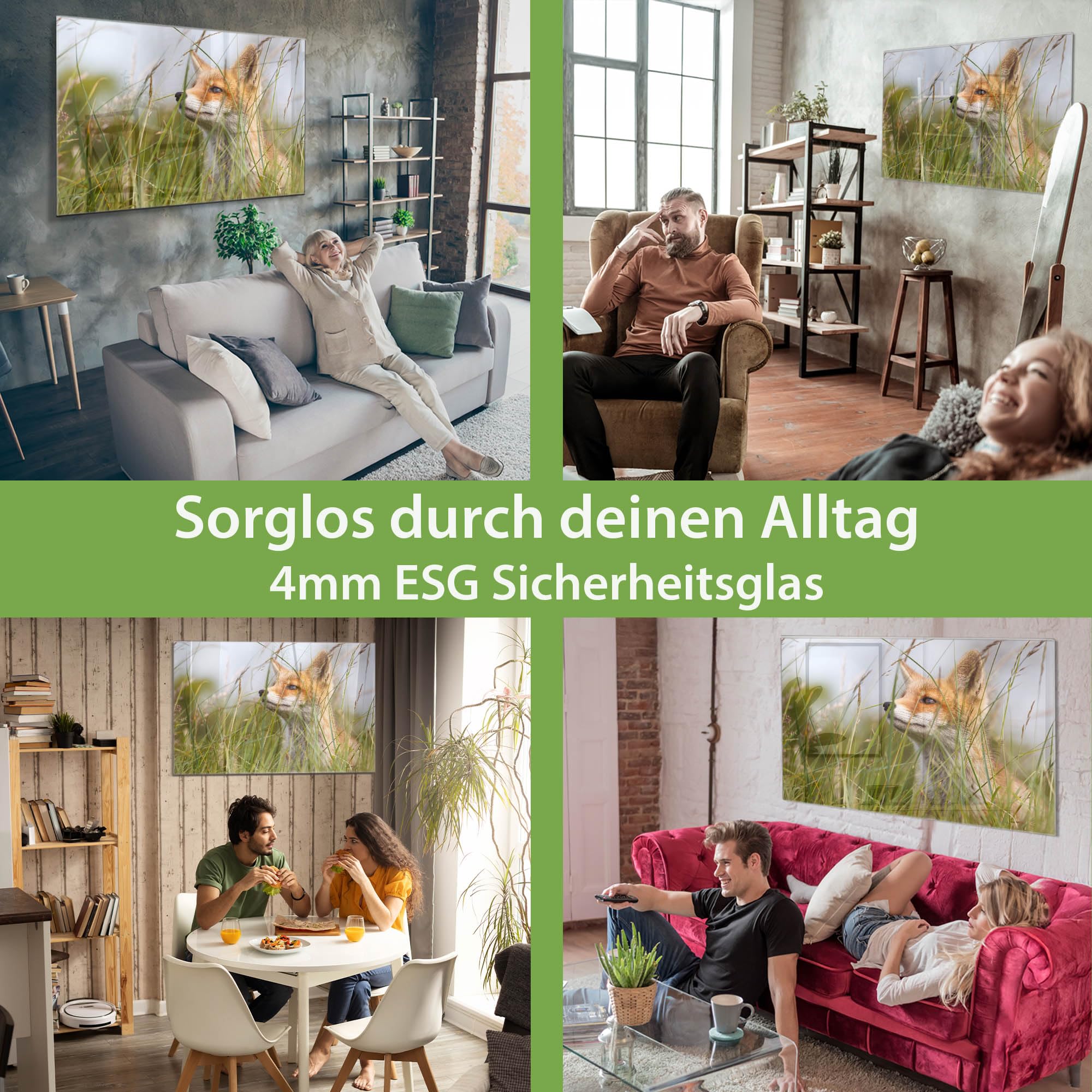 Banjado Magnettafel Fuchs Magnetboard 120x80 Wildtier