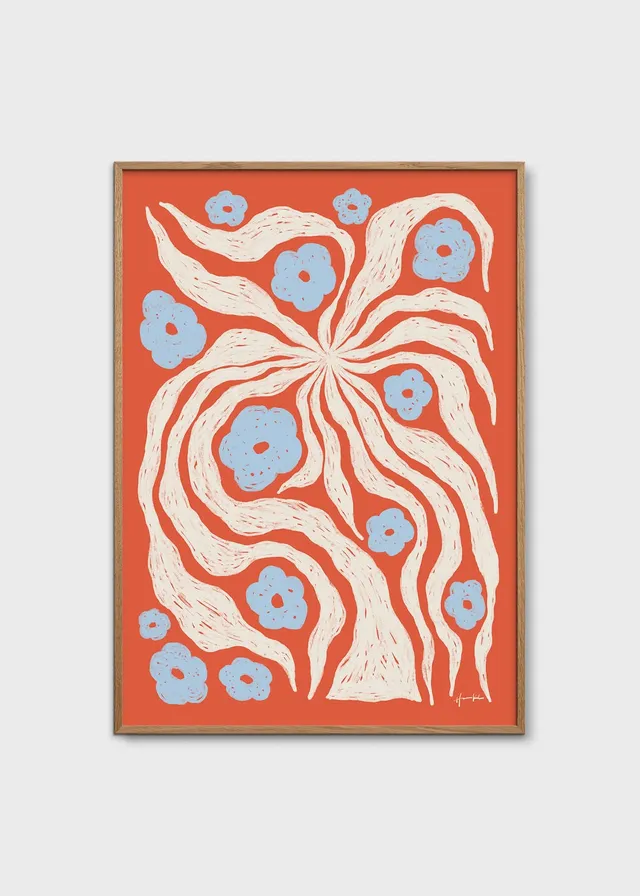 The Poster Club Misty Poster 30x40 cm botanisch blau