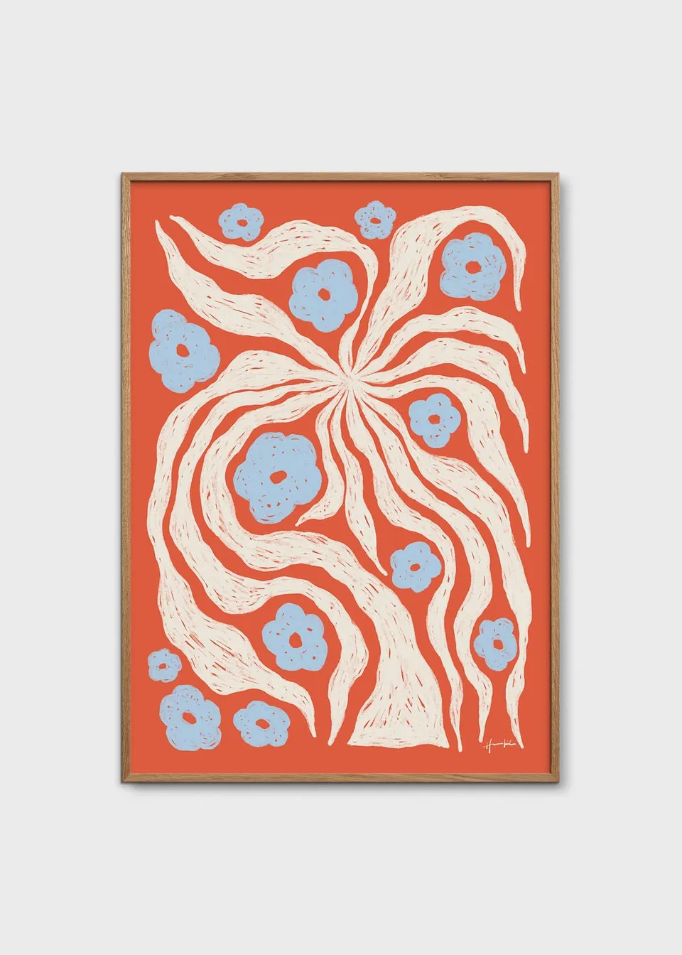The Poster Club Misty Poster 30x40 cm botanisch blau