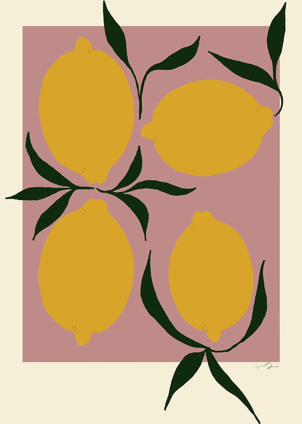 The Poster Club Pink Lemon Kunstdruck A4 rosa