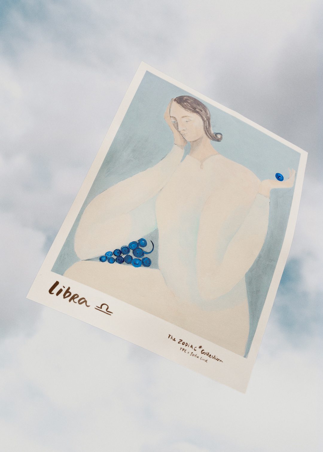The Poster Club Libra Kunstdruck A4 blau Waage