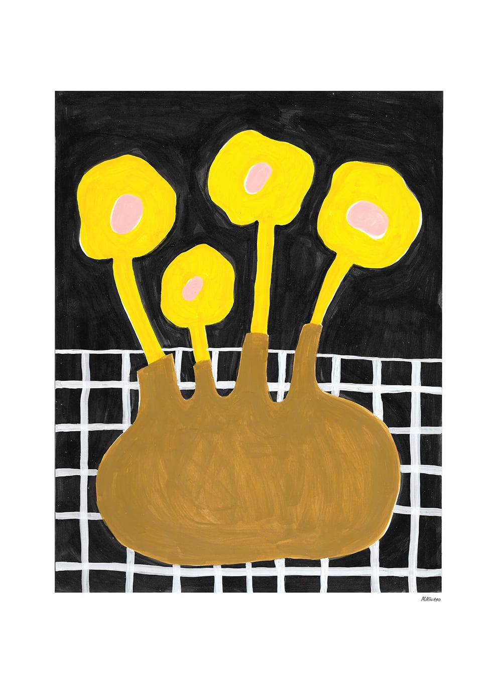 The Poster Club Flowers In Brown Vase Poster 30x40 cm Blumen