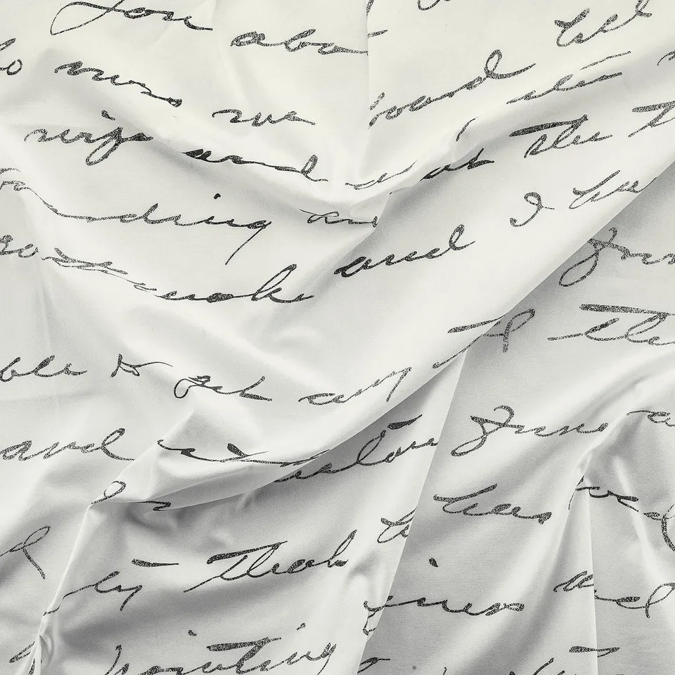 Mineheart Fashion Fabrics Almost White Concrete Loveletter Stoff 150cm