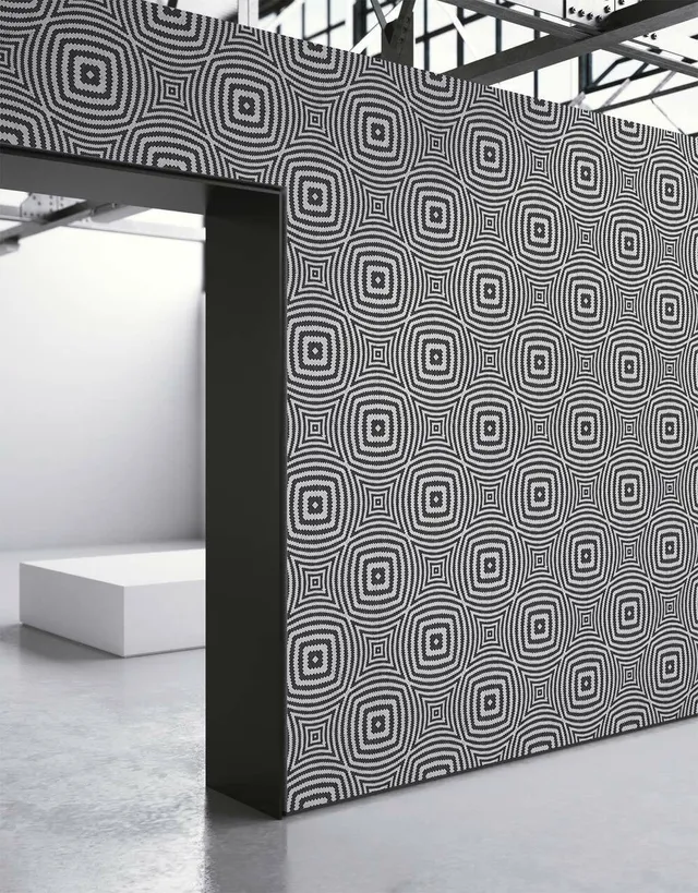 Mineheart Black Geometric Circles Vliestapete Schwarz 52x1000cm