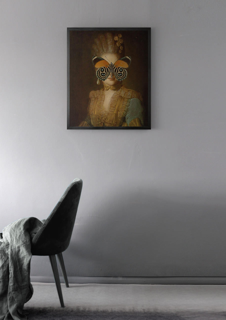 Mineheart Wall Art Butterfly Portrait Wandbild Orange 30x41cm