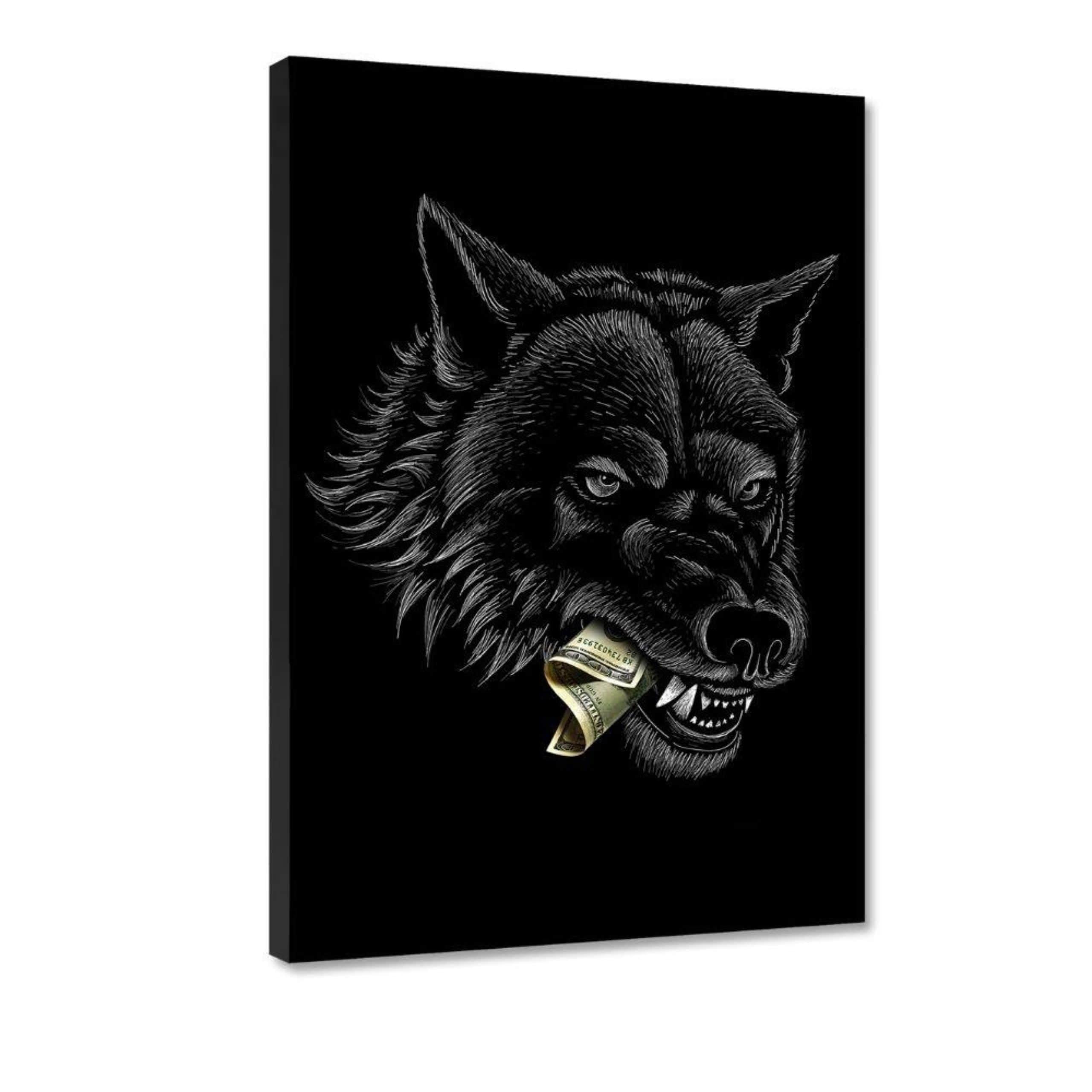 Hustling Sharks Wandbilder Money Wolf Wandbild 30x45 cm Wolf