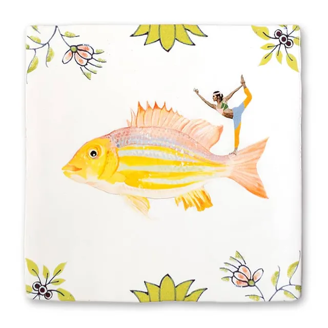StoryTiles Delft Blue In de flow Fliese 10x10 cm Yoga