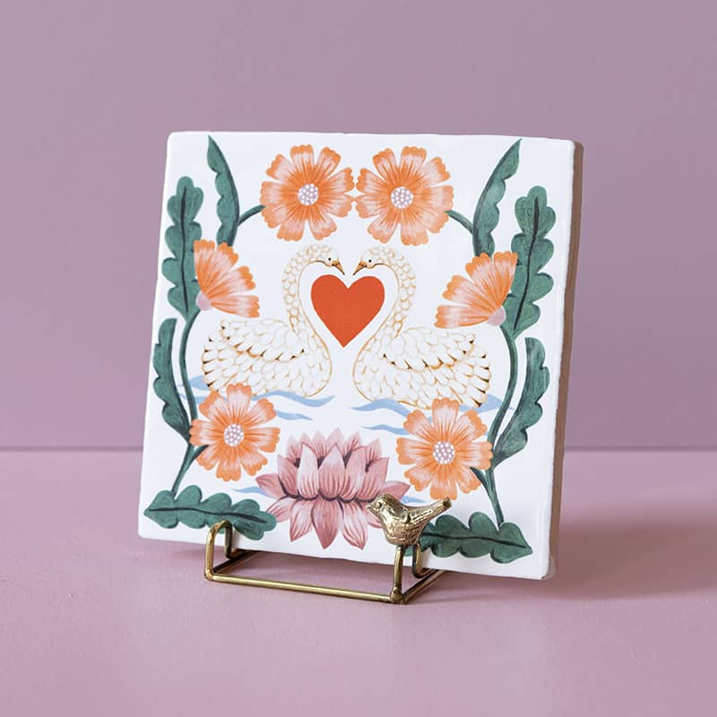 Storytiles Tile Holders Golden Holdie Bird Fliesenhalter gold