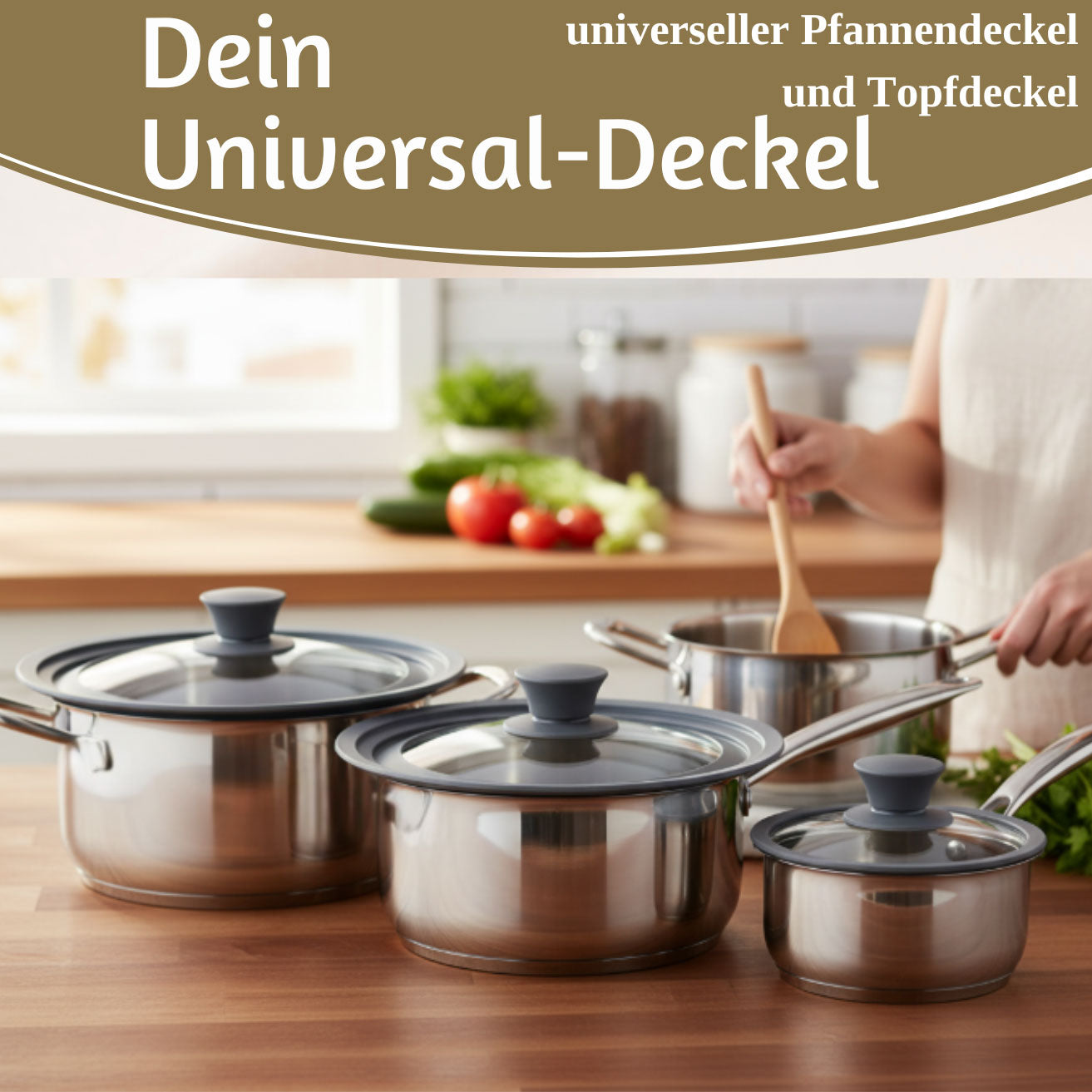 LS-LebenStil Küche & Haushalt Universal Glasdeckel 18 20 22cm