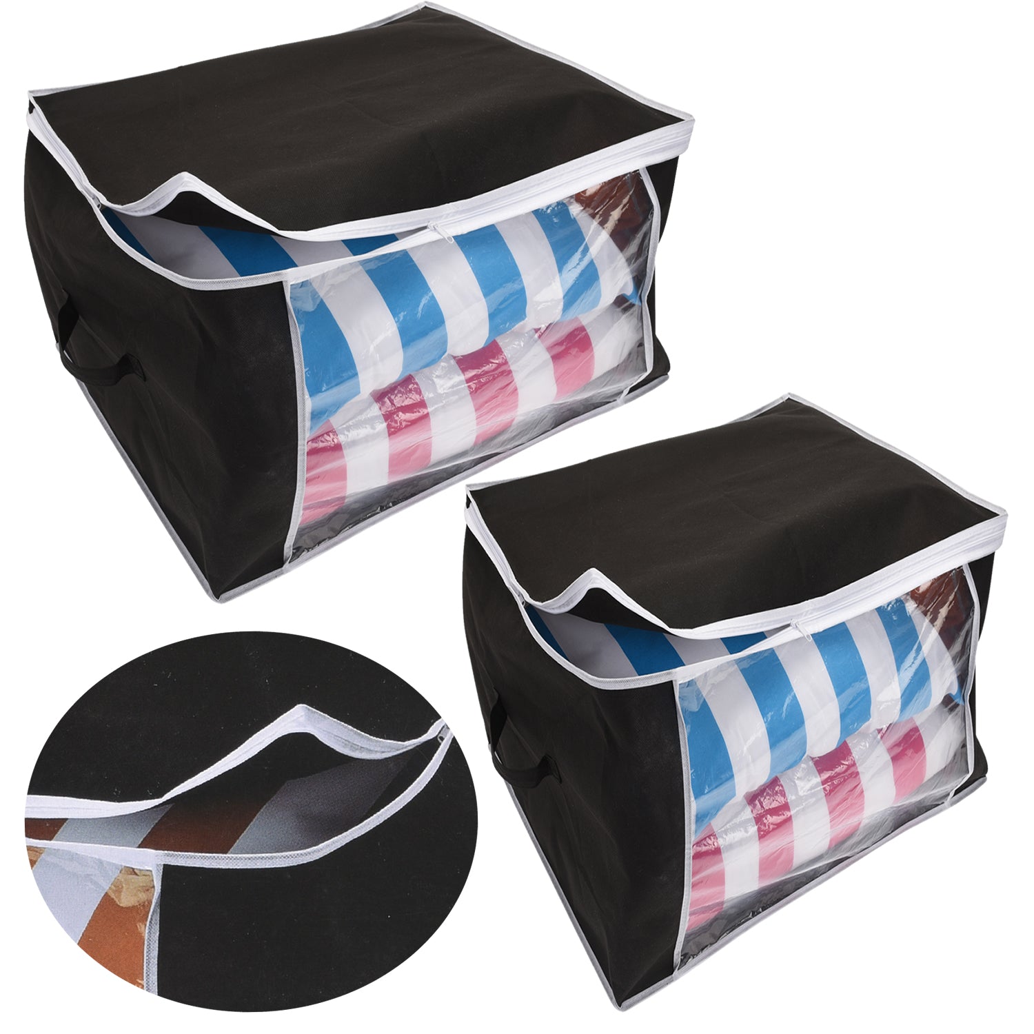 LS-LebenStil Unterbettkommode XL 60x35x40cm schwarz 2er Set