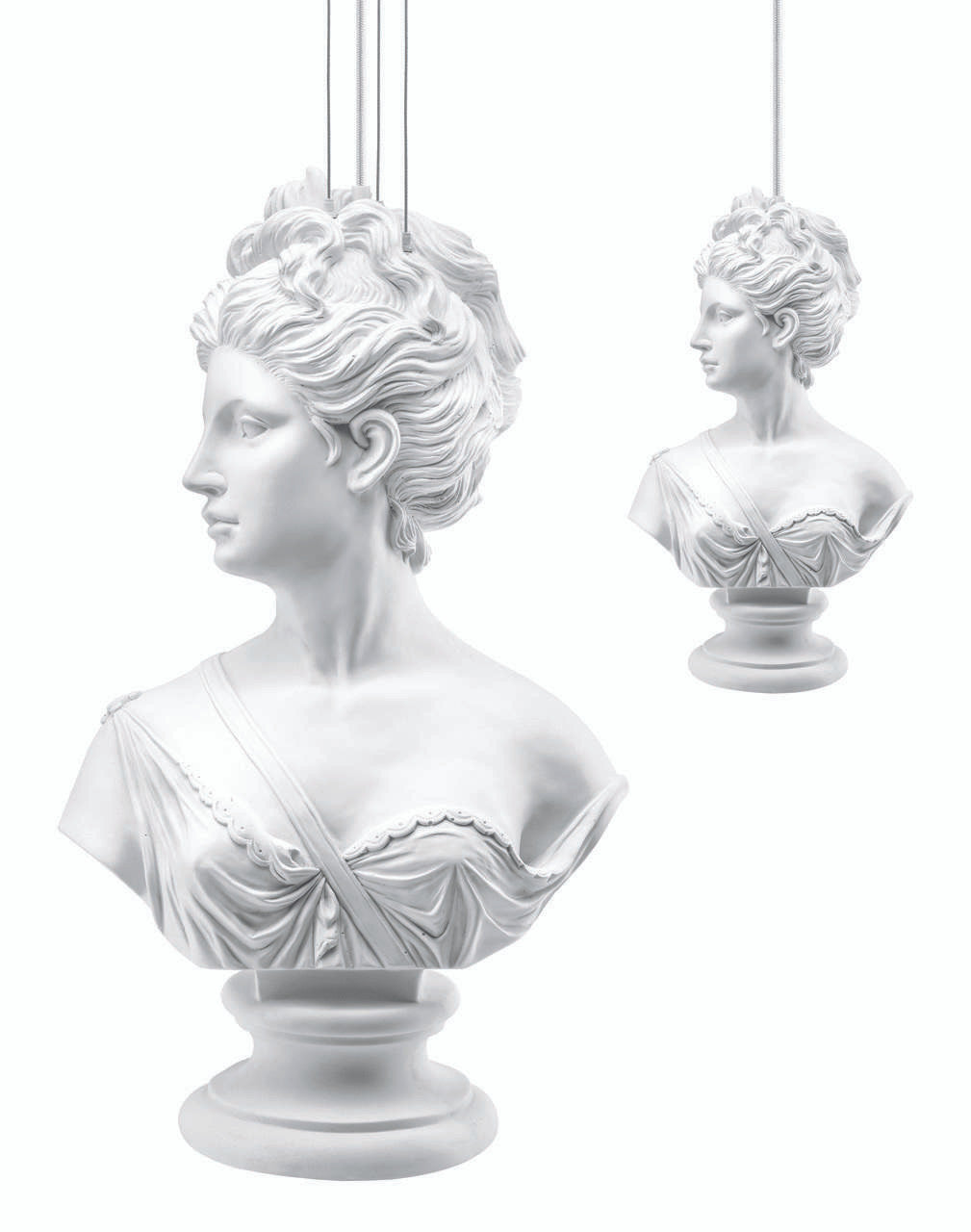 Mineheart Muse Statue Pendelleuchte XL Büste 47x68cm