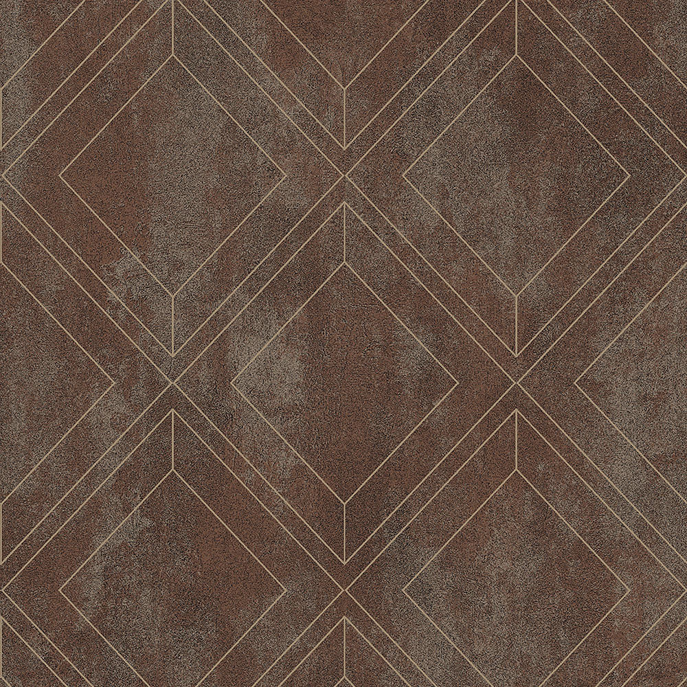 Mineheart Wallpaper Rustic Trellis Tapete Braun Geometrisch